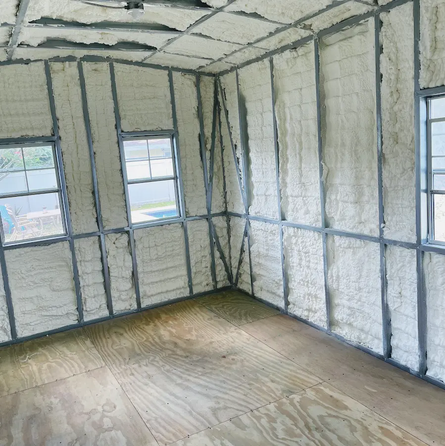 Closed-cell spray foam insulation applied to wall cavities in a residential project in Salem Lakes